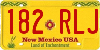 NM license plate 182RLJ