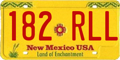 NM license plate 182RLL