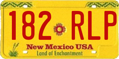 NM license plate 182RLP