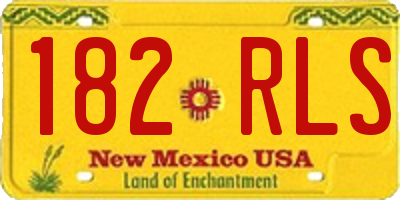 NM license plate 182RLS