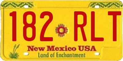 NM license plate 182RLT