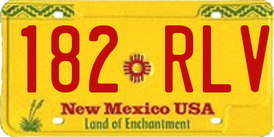 NM license plate 182RLV