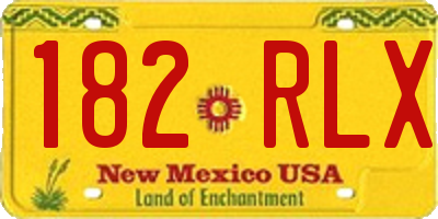 NM license plate 182RLX