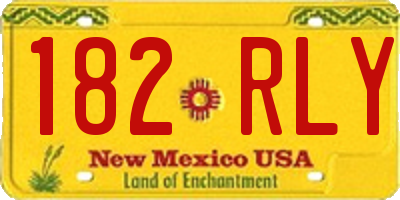 NM license plate 182RLY