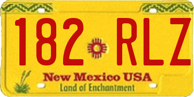 NM license plate 182RLZ