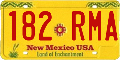 NM license plate 182RMA