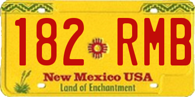 NM license plate 182RMB