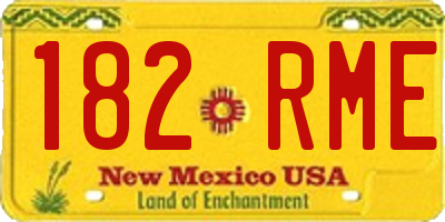 NM license plate 182RME