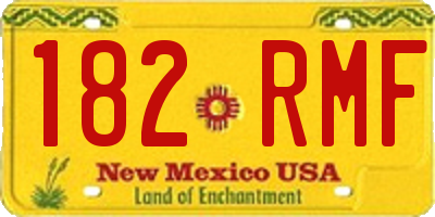 NM license plate 182RMF