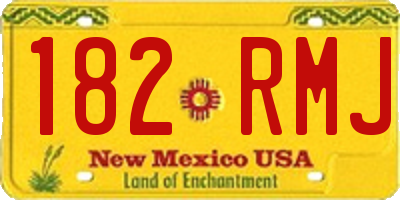 NM license plate 182RMJ