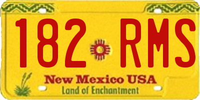 NM license plate 182RMS
