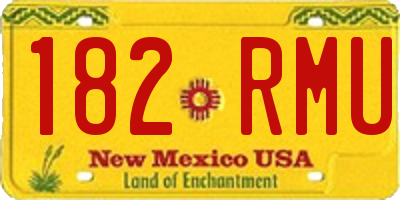 NM license plate 182RMU