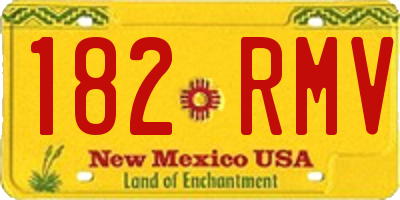 NM license plate 182RMV