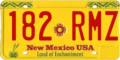 NM license plate 182RMZ
