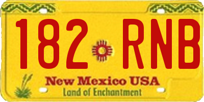 NM license plate 182RNB