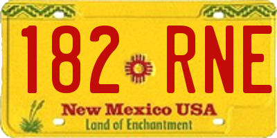 NM license plate 182RNE