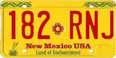 NM license plate 182RNJ