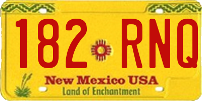 NM license plate 182RNQ