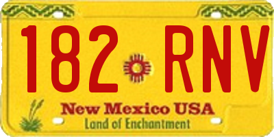 NM license plate 182RNV
