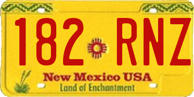 NM license plate 182RNZ