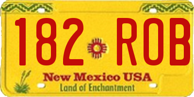 NM license plate 182ROB