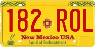 NM license plate 182ROL