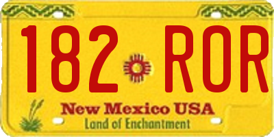 NM license plate 182ROR