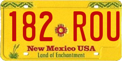NM license plate 182ROU