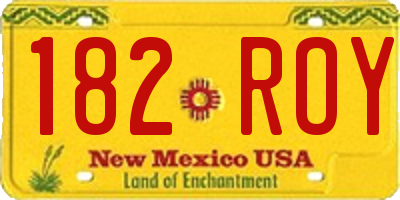 NM license plate 182ROY
