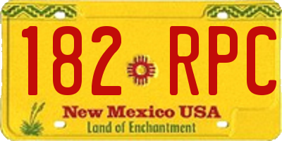 NM license plate 182RPC