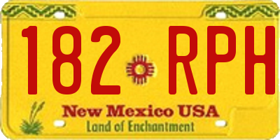 NM license plate 182RPH