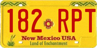 NM license plate 182RPT