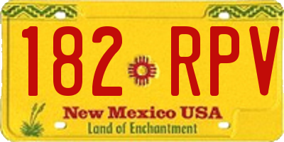 NM license plate 182RPV