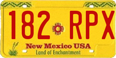 NM license plate 182RPX