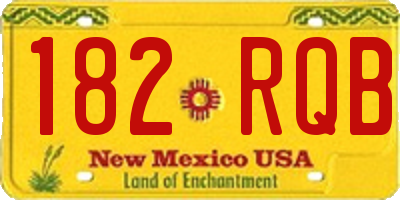 NM license plate 182RQB