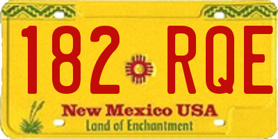 NM license plate 182RQE