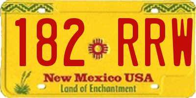 NM license plate 182RRW