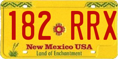 NM license plate 182RRX