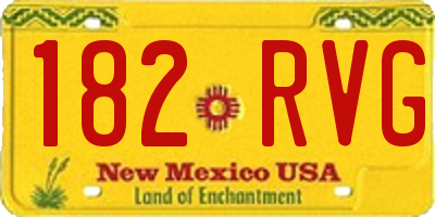 NM license plate 182RVG