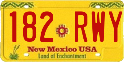 NM license plate 182RWY