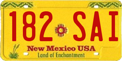 NM license plate 182SAI