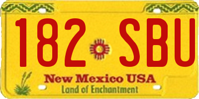 NM license plate 182SBU