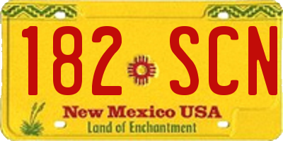 NM license plate 182SCN