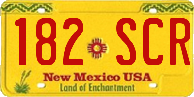 NM license plate 182SCR