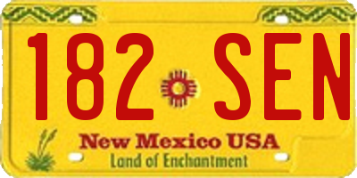 NM license plate 182SEN