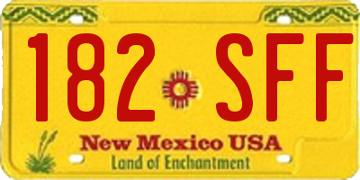 NM license plate 182SFF