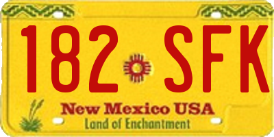 NM license plate 182SFK