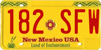NM license plate 182SFW