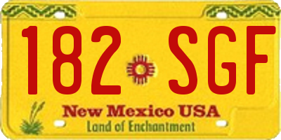 NM license plate 182SGF