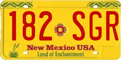 NM license plate 182SGR